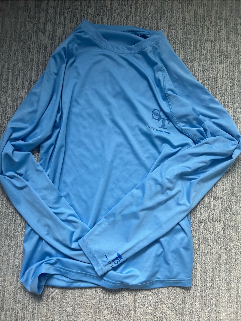 Southern Tide Men’s Long-Sleeve Performance Tee - Light Blue